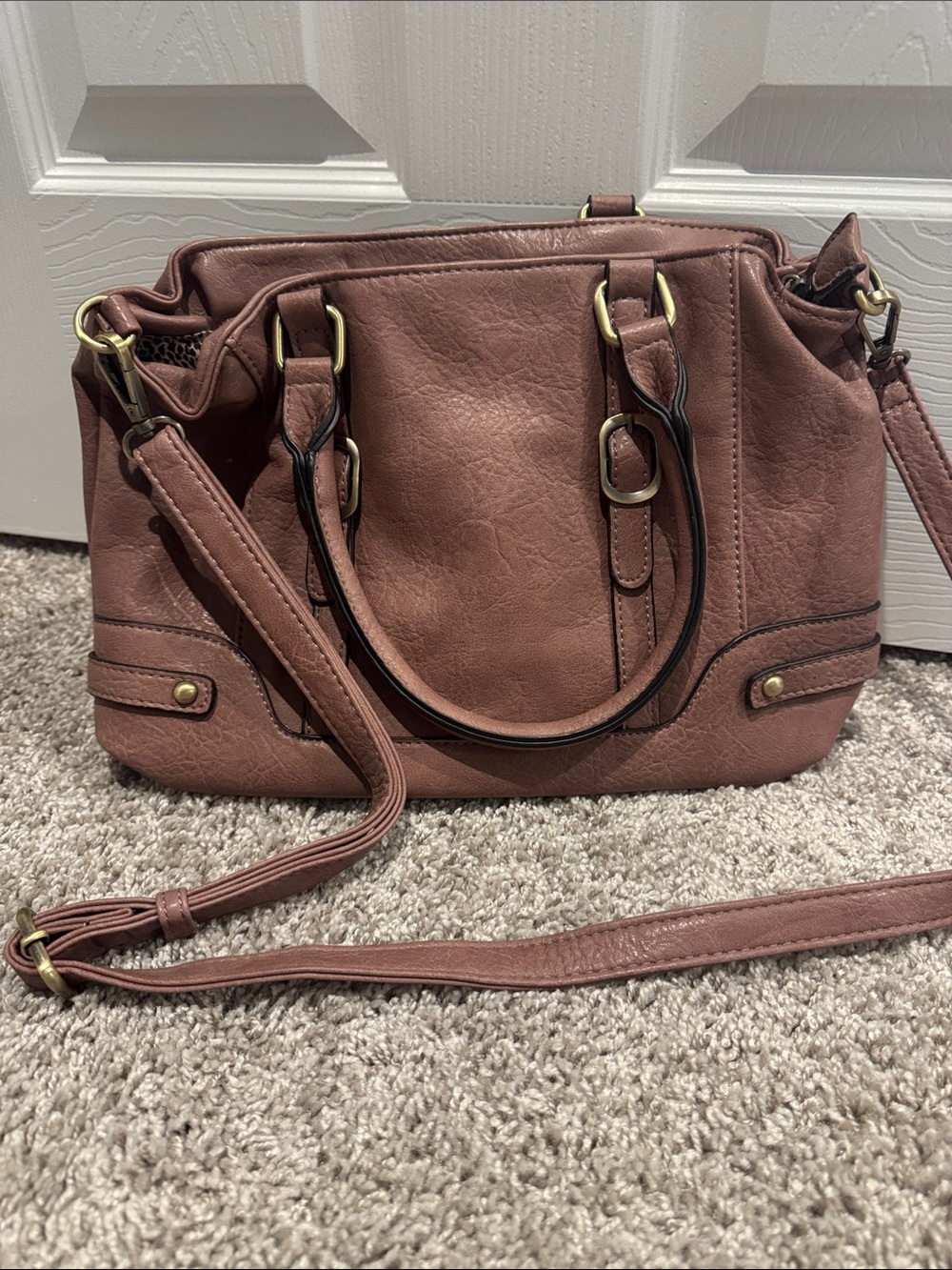 Jesse James Structured CC Crossbody Satchel - Dusty Rose